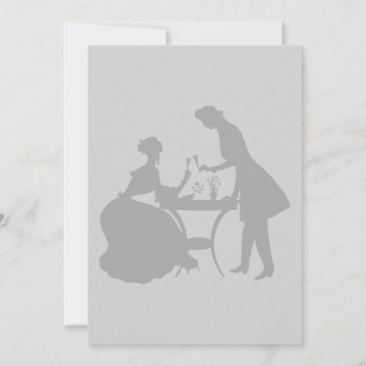 Elegant Man en vrouw silhouet partij Kaart (Achterkant)