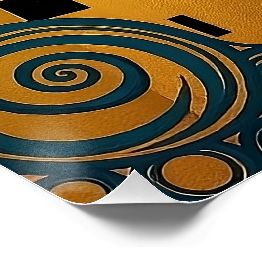 Elegant Man en vrouw zoenen ❤️ Nouveau Art Perfect Poster (Hoek)