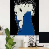 Elegant man fantasy tekenportret poster (Thuiskantoor)