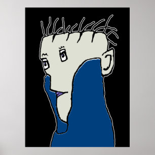 Elegant man fantasy tekenportret poster