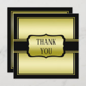 Elegant Man Gold & Black Birthday Bedankkaart (Voorkant / Achterkant)