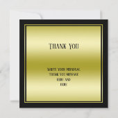 Elegant Man Gold & Black Birthday Bedankkaart (Achterkant)