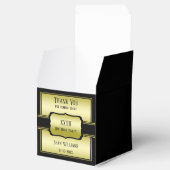 Elegant Man Gold & Black Verjaardag Bedankdoosjes (Geopend)