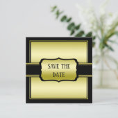 Elegant Man Gold & Black Verjaardag Save The Date (Staand voorkant)