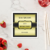 Elegant Man Gold & Black Verjaardag Servet (Insitu)