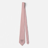 Elegant Man of Honor Trouwmonogram Roze Stropdas (Voorkant)