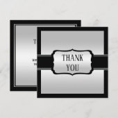 Elegant Man Silver & Black Birthday Bedankkaart (Voorkant / Achterkant)