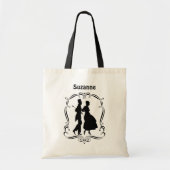 Elegant Man Vrouw Silhouet Gepersonaliseerd Tote Bag (Voorkant)