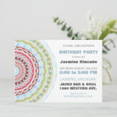 Elegant Mandala Birthday Party Kaart (Staand voorkant)