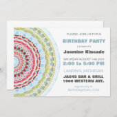 Elegant Mandala Birthday Party Kaart (Voorkant / Achterkant)