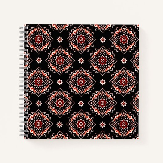 Elegant Mandala Boho Bloemenpatroon Notitieboek (Voorkant)