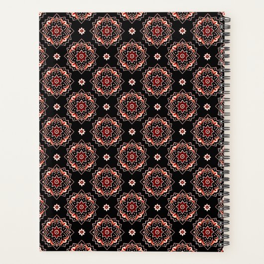 Elegant Mandala Boho Bloemenpatroon Planner (Achterkant)