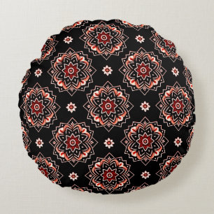 Elegant Mandala Boho Bloemenpatroon Rond Kussen