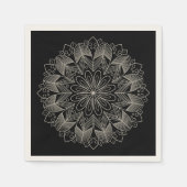 Elegant Mandala Boho Chic Indian Black Wedding Servet (Voorkant)