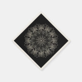 Elegant Mandala Boho Chic Indian Black Wedding Servet (Hoek)