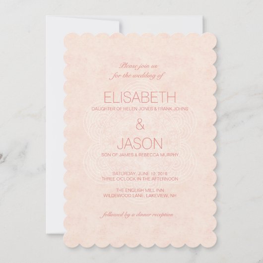 Elegant Mandala Boho Chic Wedding Kaart (Achterkant)