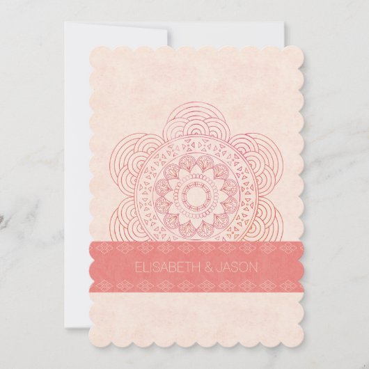 Elegant Mandala Boho Chic Wedding Kaart (Voorkant)
