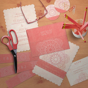 Elegant Mandala Boho Chic Wedding Kaart