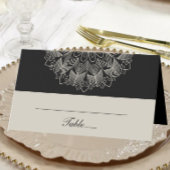 Elegant Mandala Boho Indian Black Wedding Escort Plaatskaartje