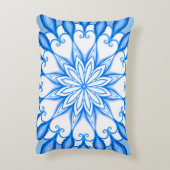 Elegant Mandala Boho Mediterraan Wit en Blauw Accent Kussen (Achterkant (Verticaal))