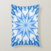 Elegant Mandala Boho Mediterraan Wit en Blauw Accent Kussen (Voorkant(Verticaal))