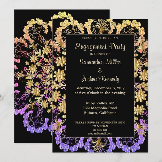 Elegant Mandala Engagement Party Kaart (Voorkant / Achterkant)