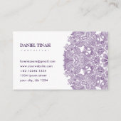 Elegant Mandala Floral Luxe Paarse Thema Visitekaartje (Achterkant)