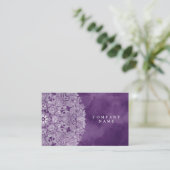 Elegant Mandala Floral Luxe Paarse Thema Visitekaartje (Staand voorkant)