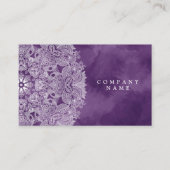 Elegant Mandala Floral Luxe Paarse Thema Visitekaartje (Voorkant)