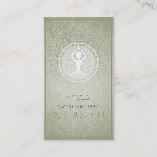 Elegant Mandala Floral Yoga Meditation Instructor Visitekaartje (Voorkant)