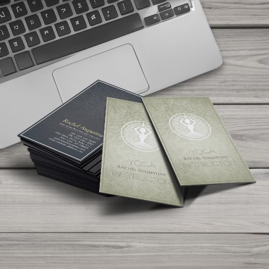 Elegant Mandala Floral Yoga Meditation Instructor Visitekaartje