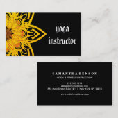 Elegant Mandala Flower Logo Yoga Instructor Visitekaartje (Voorkant / Achterkant)