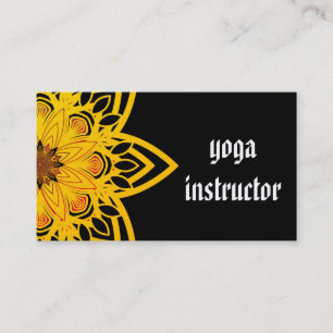 Elegant Mandala Flower Logo Yoga Instructor Visitekaartje