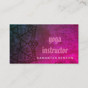 Elegant Mandala Flower Logo Yoga Instructor Visitekaartje