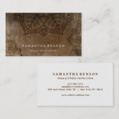 Elegant Mandala Flower Logo Yoga Instructor Visitekaartje (Voorkant / Achterkant)
