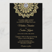 Elegant Mandala Gold Black Indian Wedding