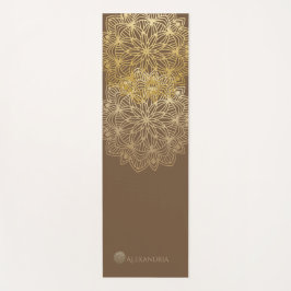 Elegant Mandala Gold Brown gepersonaliseerd (1 zij Yogamat