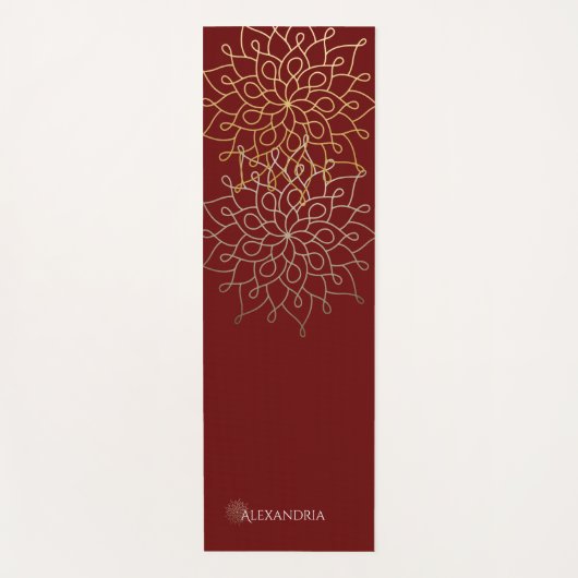 Elegant Mandala Gold Grey Personalized (1 zijde) Yogamat (Voorkant)