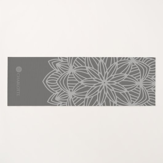 Elegant Mandala Gray Persoonlijk (1 zijkant) Yogamat (Voorkant (horizontaal))