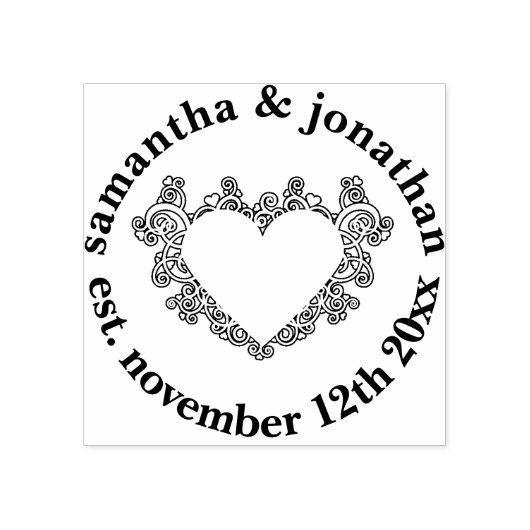 Elegant Mandala Hart Bruiloft Rubberstempel (Afrduk)