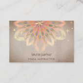 Elegant Mandala Holistic Lotus Floral Zen Yoga Visitekaartje (Voorkant)