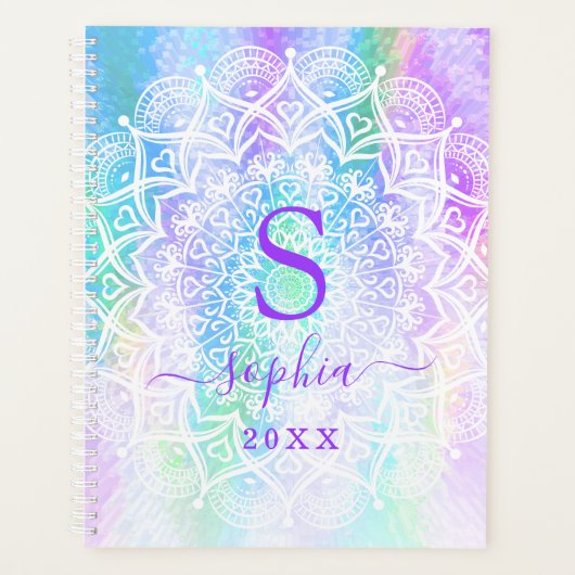 Elegant Mandala Holographic Iridescent 2022 2023 Planner (Voorkant)