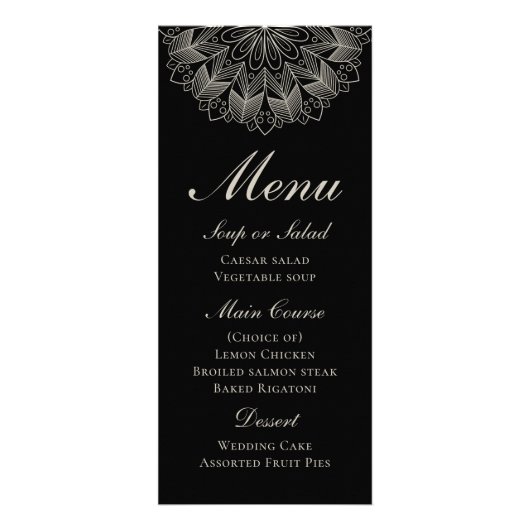 Elegant Mandala Indian Boho Black Wedding Men Reclamekaart (Voorkant)