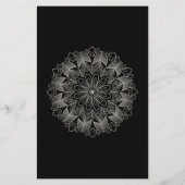 Elegant Mandala Indian Boho Black Wedding Menu (Achterkant)