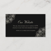 Elegant Mandala Indian Boho Black Wedding Website Informatiekaartje (Voorkant)