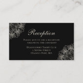 Elegant Mandala Indian Boho Chic Black Wedding Informatiekaartje (Voorkant)