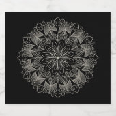 Elegant Mandala Indian Boho Chic Black Wedding Likeurfles Etiket (Enkel label)
