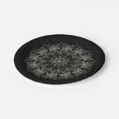 Elegant Mandala Indian Boho Chic Black Wedding Papieren Bordje (Gekanteld)