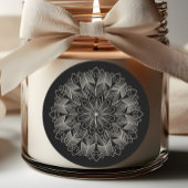 Elegant Mandala Indian Boho Chic Black Wedding Ronde Sticker