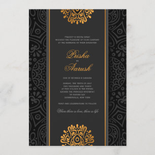 Elegant Mandala Indian Wedding Invitation Kaart